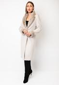 Christina Felix Soft Touch Faux Fur Trim Coat, Stone Beige image