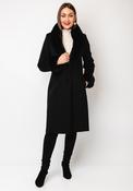 Christina Felix Soft Touch Faux Fur Trim Coat, Black image