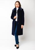 Christina Felix Faux Fur Collar Wool Cashmere Coat, Navy image