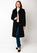 Christina Felix Faux Fur Collar Wool Cashmere Coat, Black image