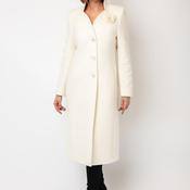 Christina Felix Corsage Wool Cashmere Blend Coat, Cream image