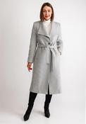 Christina Felix Belted Waist Wool Cashmere Blend Long Coat, Grey image