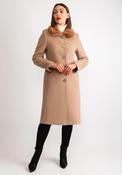 Christina Felix Faux Fur Collar Wool Cashmere Coat, Beige image