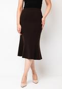 Christina Felix Flare Trim Pencil Skirt, Brown image