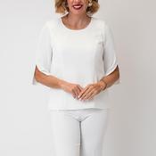 Christina Felix Sleeve and Collar Detail Top, White image