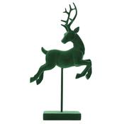 Velvet Prancing Reindeer, Green