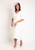 Claudia C Amsterdam Dip Hem Midi Dress, Off-White image
