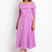 Claudia C Lambrusco Boat Neckline Dress, Pink Lavender