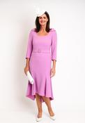 Claudia C Maxima Embellished Belted Wasit Midi Dress, Lilac Blush image
