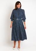 Claudia C Sofia Puff Sleeve Polka Dot Maxi Dress, Navy image