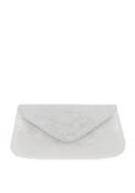Pomares Envelope Brushed Print Clutch Bag, Silver image