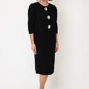 Coco Doll Brigette Button Detail Midi Dress, Black image