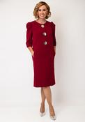 Coco Doll Brigette Button Detail Pencil Dress, Burgundy image