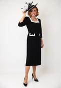 Coco Doll Faye Square Neck Pencil Midi Dress, Black image