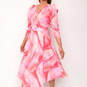 Coco Doll Abstract Ombre Wrap Dress, Pink image