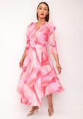 Coco Doll Abstract Ombre Wrap Dress, Pink image