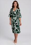 Coco Doll Robi Print Draped Bodice Midi Dress, Green image