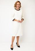 Coco Doll Trim Detail Midi Dress, Cream and Black image