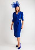 Cassandra Embellished Wrap Midi Dress, Blue image