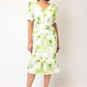 Coco Doll Sydney Floral V Neck Midi Dress, Lime Green image