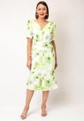Coco Doll Sydney Floral V Neck Midi Dress, Lime Green image