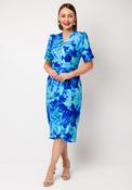 Coco Doll Toya Floral Print Wrap Midi Dress, Blue image