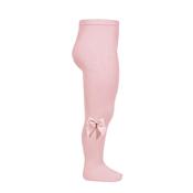 Condor Mini Girl Velvet Bow Tights, Pink image