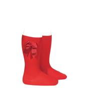 Condor Girls Knee Socks With Side Bow, Red