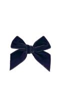 Condor Girl Velvet Alligator Clip, Navy Blue image