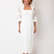 Couture Club Puffed Sleeve Pencil Dress, Ivory image