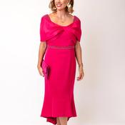 Couture Club Beaded Bow Back Midi Dress, Pink