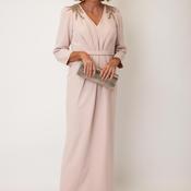 Couture Club Embellished Shoulder Long Pencil Dress, Pink