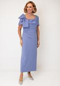 Pearl and Rhinestone Shoulder Pencil Midi Dress, Purple image