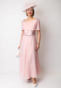 Couture Club Beaded Bow Back A-Line Dress, Pink image