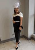 Couture Club Organza Neckline Midi Dress, Black &amp; Ivory image