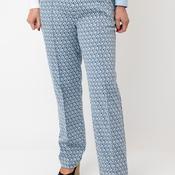 CRO Geometric Print Jacquard Straight Leg Trousers, Blue