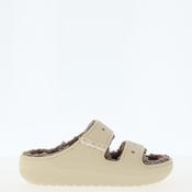 Crocs Womens Classic Cozzzy Sandals, Bone &amp; Mushroom image