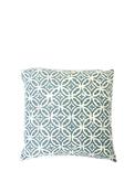Fullshire Atlas Geo Link Cushion 43x43cm, Teal Blue