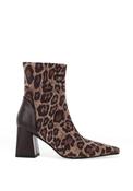 Dancing Matilda Acrobat Leopard Printed Sock Boot, Brown image