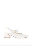 Dancing Matilda Double Strap Heeled Pumps, White image