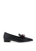Dancing Matilda Trapeze Faux Leather Bow Pumps, Navy Mix image