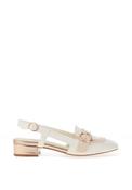 Dancing Matilda Buckle Detail Heeled Pumps, White Mix image