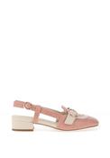 Dancing Matilda Buckle Detail Heeled Pumps, Salmon Pink image