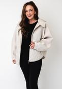 d.e.c.k By Decollage Waffle and Quilted Hooded Coat, Cream Beige image