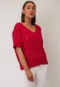 D.e.c.k by Decollage One Size V Neck Short Sleeve Jumper, Pink image