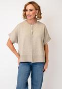 d.e.c.k By Decollage Short Sleeve Button Cardigan, Beige image