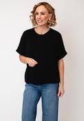 d.e.c.k By Decollage Short Sleeve Button Cardigan, Black image