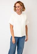 d.e.c.k By Decollage Short Sleeve Button Cardigan, Cream image