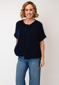 d.e.c.k By Decollage Short Sleeve Button Cardigan, Navy image