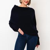 D.E.C.K By Decollage One Size Batwing Asymmetric Jumper, Navy image